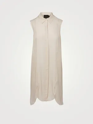 Norma Silk-Blend Sleeveless Shirt Dress