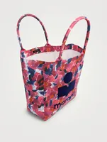 Yenky Canvas Tote Bag In Floral Print With Logo