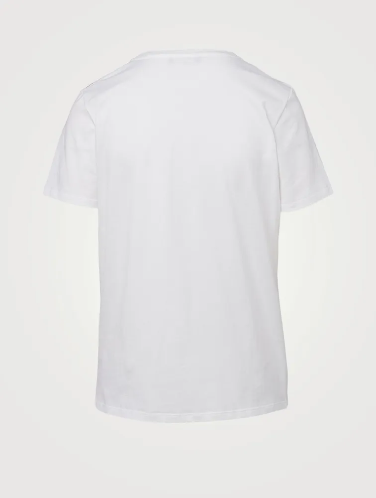 Cotton T-Shirt With Flocked Logo