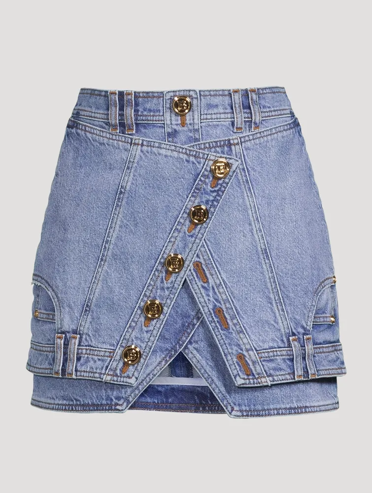 High-Waisted Denim Mini Skirt