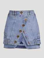 High-Waisted Denim Mini Skirt