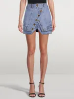 High-Waisted Denim Mini Skirt