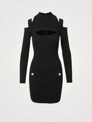 Long-Sleeve Mini Dress With Cut-Out