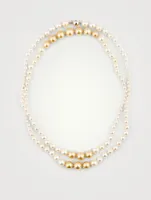 18K White Gold Multi-Strand Pearl Necklace