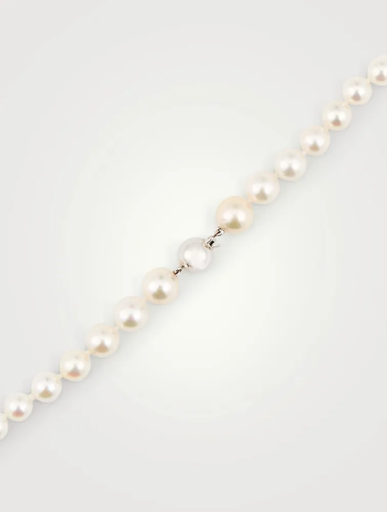 18K White Gold Multi-Strand Pearl Necklace