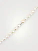 18K White Gold Multi-Strand Pearl Necklace