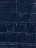 Croc-Embossed Vegan Leather Wallet Crossbody Bag