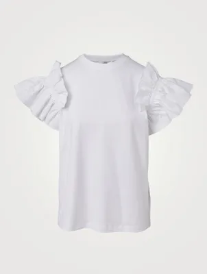 Organic Cotton Ruffle-Sleeve T-Shirt