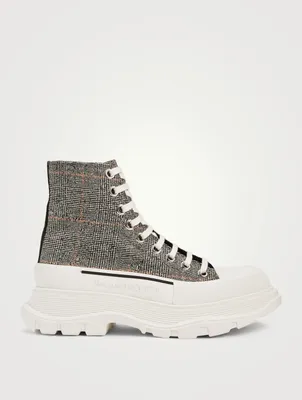 Tread Slick Check Wool Platform High-Top Sneakers