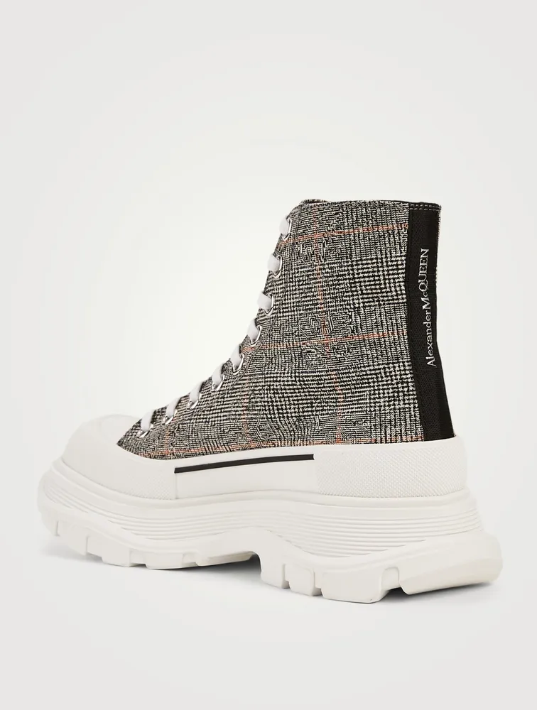 Tread Slick Check Wool Platform High-Top Sneakers
