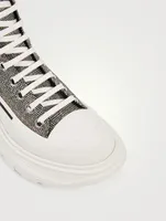 Tread Slick Check Wool Platform High-Top Sneakers