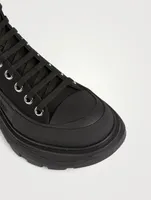 Tread Slick Canvas Platform High-Top Sneakers With Pearl Embroidery