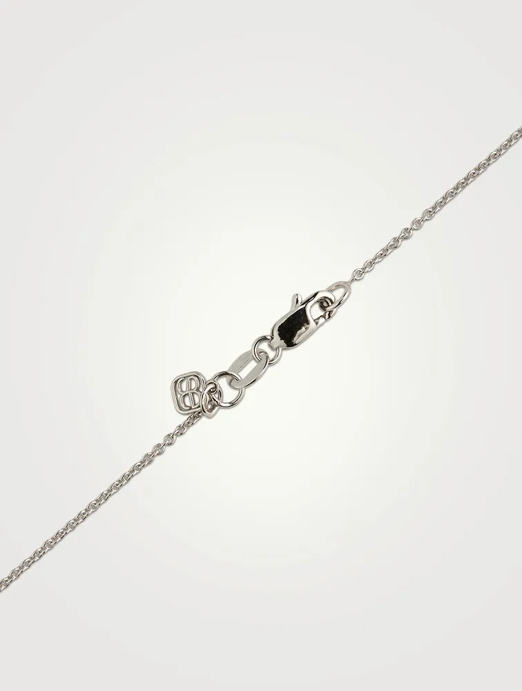 14K White Gold Butterfly Necklace With Diamonds