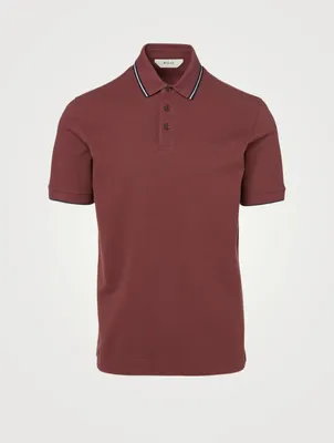 Cotton Stretch Short-Sleeve Polo With Logo