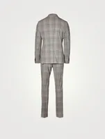 Wool Stretch Two-Piece Suit Check Print