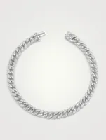 Mini White 18K Gold Bracelet With Pavé Diamonds