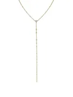 18K Gold Infinity Station Lariat Necklace With Diamonds