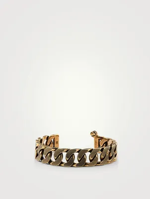 Textured Chain Cuff Bracelet