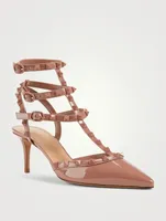 Rockstud Patent Leather Ankle-Strap Pumps