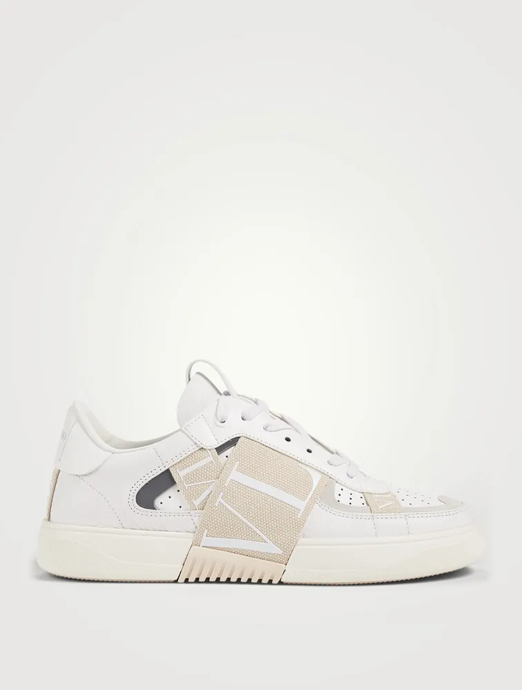 VL7N Leather Sneakers With Canvas Bands