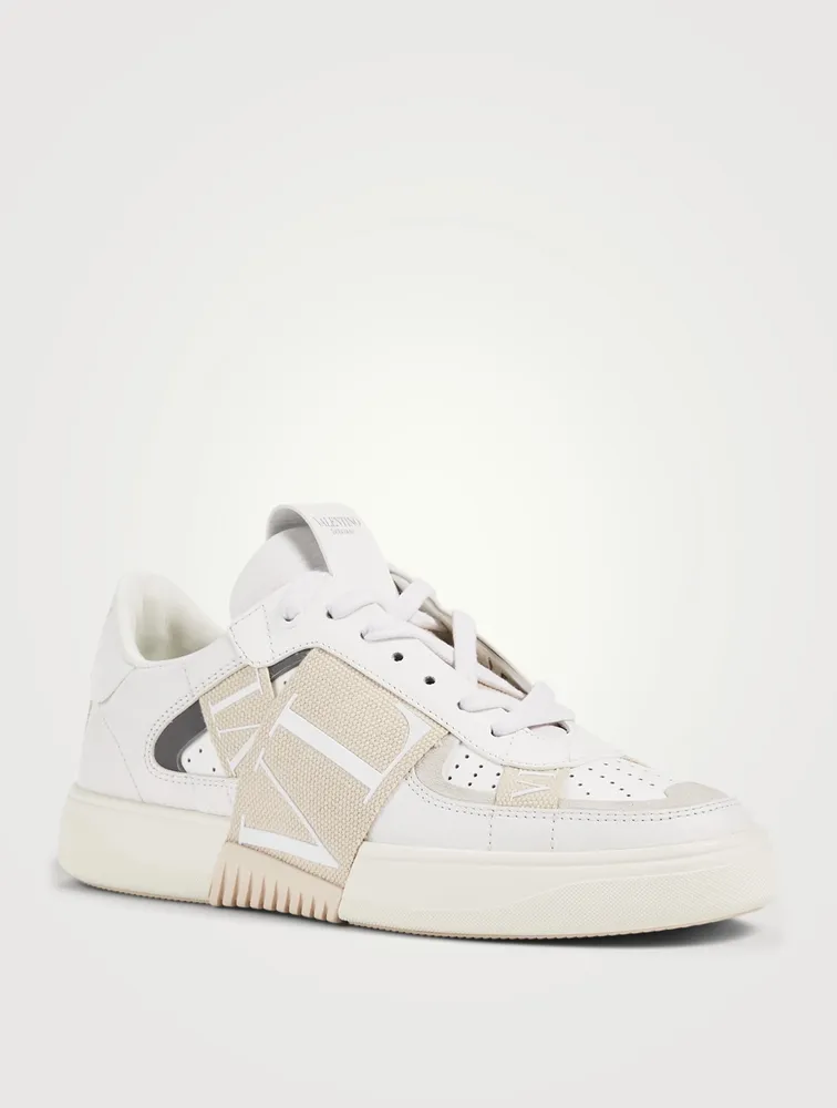 VL7N Leather Sneakers With Canvas Bands