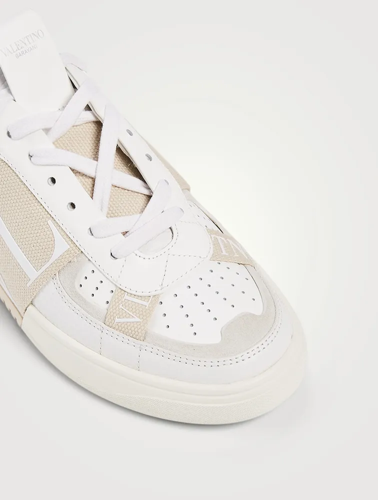 VL7N Leather Sneakers With Canvas Bands