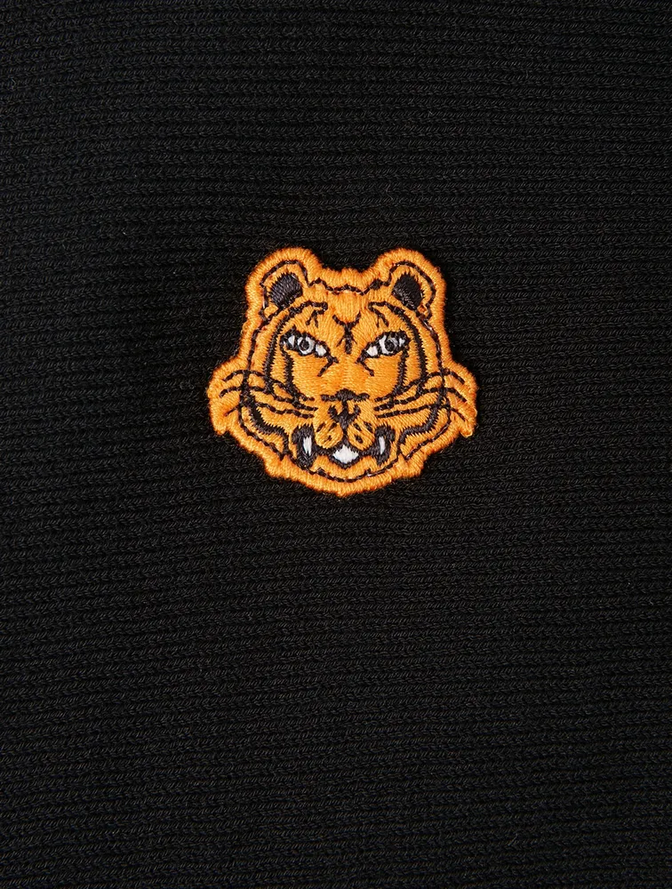 V-Neck Cardigan With Tiger Crest