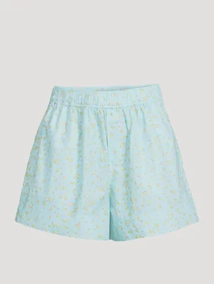 Cotton Poplin Printed Shorts