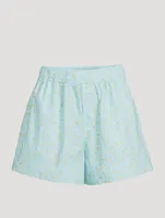 Cotton Poplin Printed Shorts