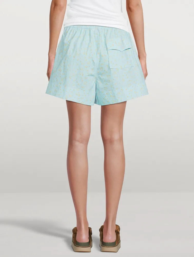 Cotton Poplin Printed Shorts