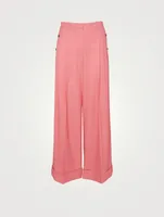 Wool-Blend Wide-Leg Pants