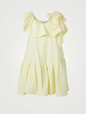 Sleeveless Ruffle-Neck Mini Dress