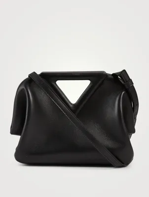 Small Point Leather Top Handle Bag