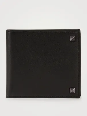 Rockstud Leather Bifold Wallet