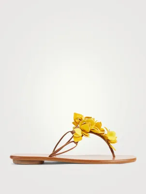 Bougainvillea Leather And Suede Thong Sandals