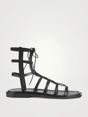 Kora Leather Lace-Up Gladiator Sandals