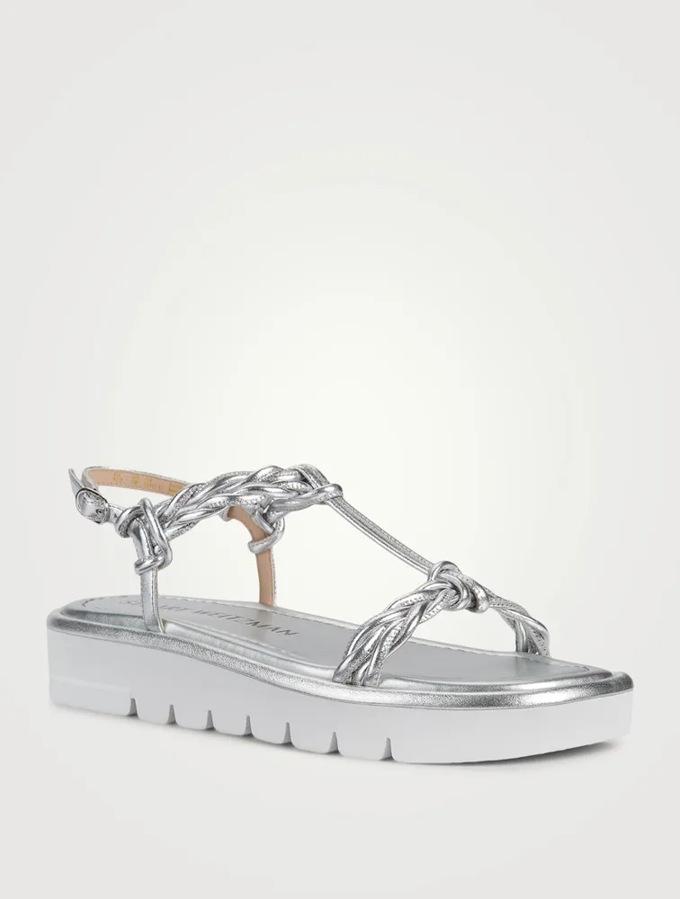 Calypso Lift Braided Metallic Leather Sandals