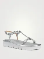 Calypso Lift Braided Metallic Leather Sandals