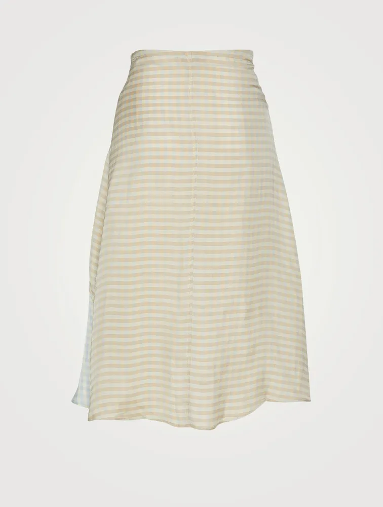 Voluminous Midi Skirt Gingham Print