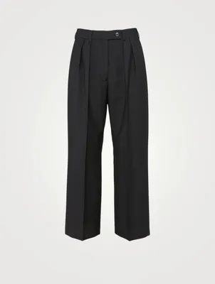 Wool And Mohair Wide-Leg Pants