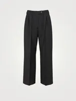 Wool And Mohair Wide-Leg Pants