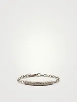 Silver Link Chain Bracelet With Diamonds