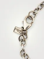 Silver Link Chain Bracelet With Diamonds
