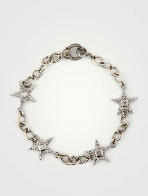Silver Star Eternity Bracelet With Diamonds