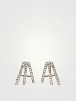 Silver Triple Huggie Hoop Earrings With Diamonds