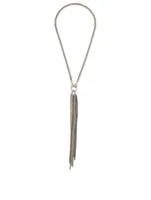 Silver Fringe Necklace With Diamonds