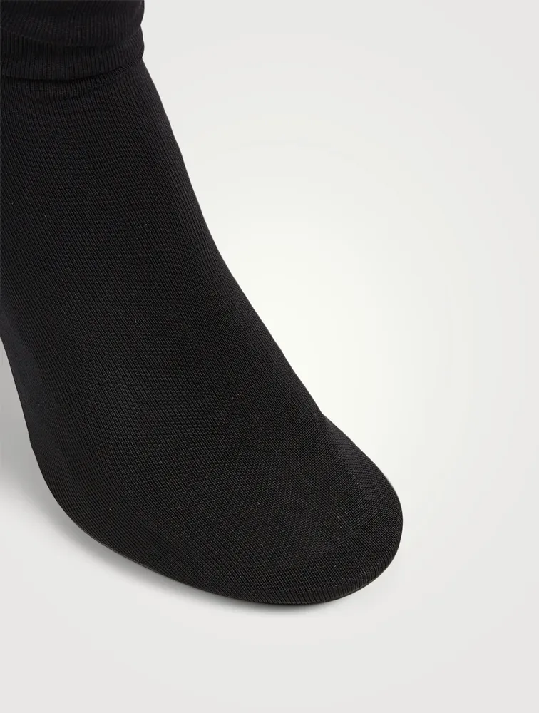 Stretch Technical Knit Heeled Ankle Boots
