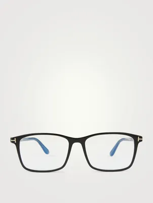 Rectangular Optical Glasses With Blue Block Lenses