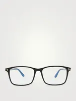 Rectangular Optical Glasses With Blue Block Lenses