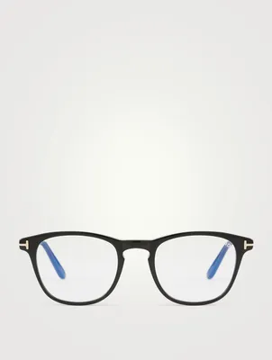 Square Optical Glasses With Blue Block Lenses